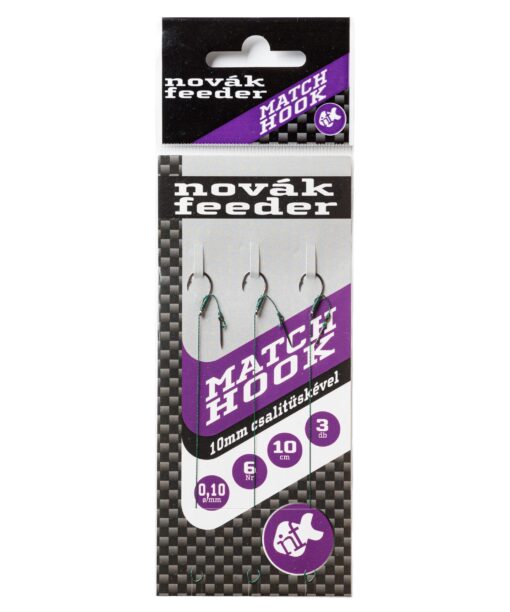 NOVÁKFEEDER MATCH HOOK 6-os horog 10mm-es csalitüskével