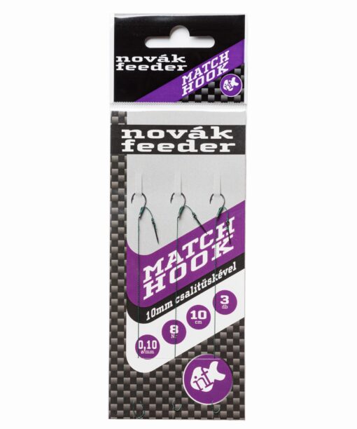 NOVÁKFEEDER MATCH HOOK 8-as horog 10mm-es csalitüskével