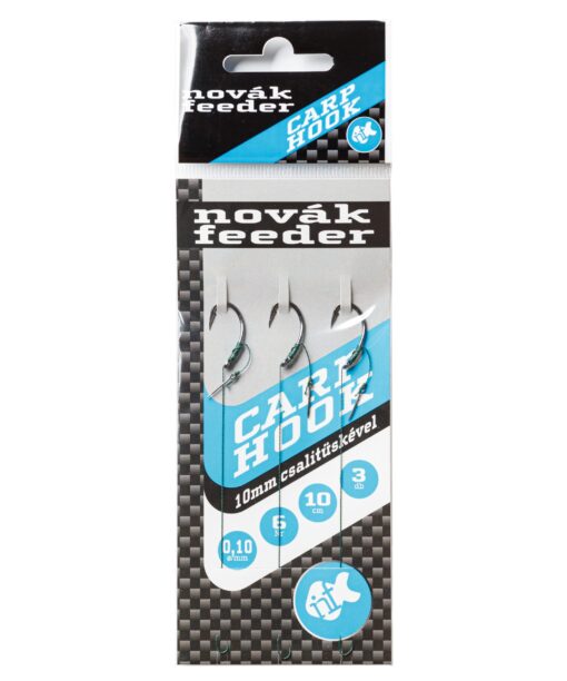 NOVÁKFEEDER CARP HOOK 6-os horog 10mm-es csalitüskével